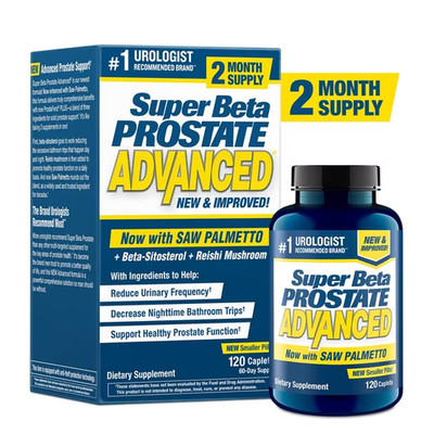 Super Beta Prostate Advanced Dietary Supplement -120 Caplets Exp 2028