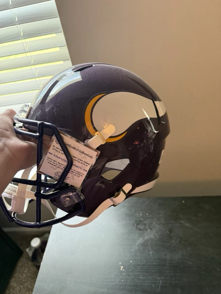 Casco de tamaño completo firmado por John Randle Minnesota Vikings NFL HOFer Schwartz certificado de autenticidad Foto 2 de 3
