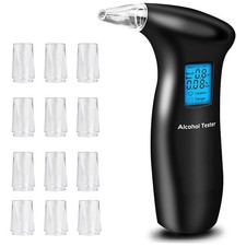 Alkoholtester Testsieger Polizeigenau Promille-Test Atem-Messgerät &12Mundstücke