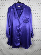 Victorias Secret VINTAGE GOLD LABEL Satin Sleep Nightigown Long Shirt Silky MED