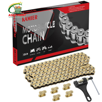 KAMIER 428 Motorcycle Chain 132 Link Gold with Breaker for TTR125 428 