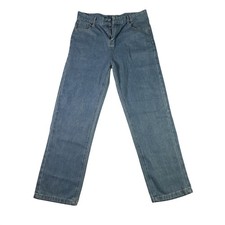 Womens Medium Wash Blue High Waisted Straight Leg Denim Jeans Large 32x28 
