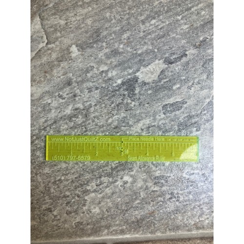 NotJustQuiltZ Seam Allowance Ruler Yellow Acrylic Quilting Sewing Tool