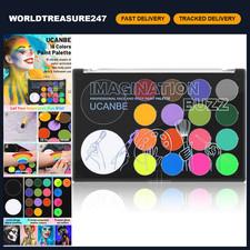 18 Colors Face Body Paint Kit - Water-Based UV Neon Glow Makeup Palette for Hall