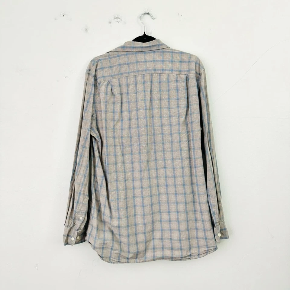 Bobby Jones Blue and Tan Casual Button Down Shirt Men’s Size Large - Image 2 of 4