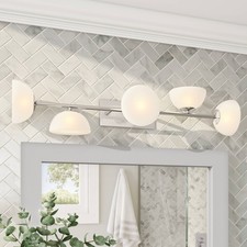 Zio 36" Wide Polished Nickel Metal 5-Light Vanity Bath Light