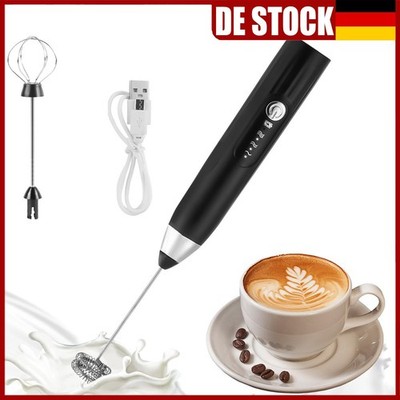 2 in1 Milchschäumer für Kaffee/Latte USB Auflade Milchaufschäumer Egg Beater