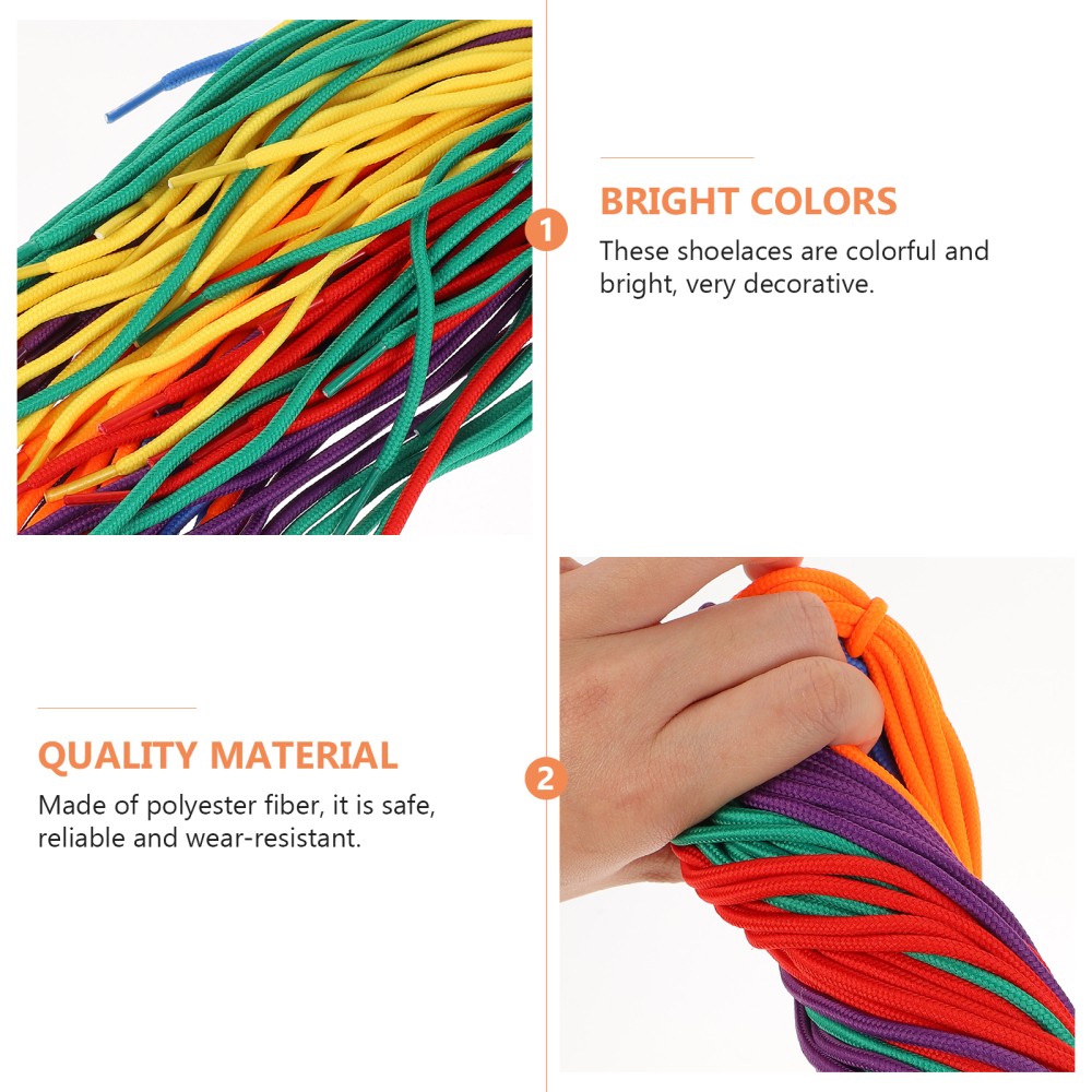 APL 60 pezzi corda di perle colorate bambino lacci lacci per scarpe da ginnastica