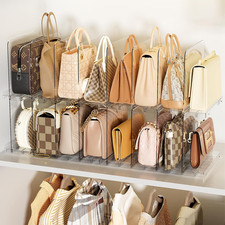 Acrylic Purse Organizer Dividers for Closet Shelf, 4 Pack, Clear Storage Solutio