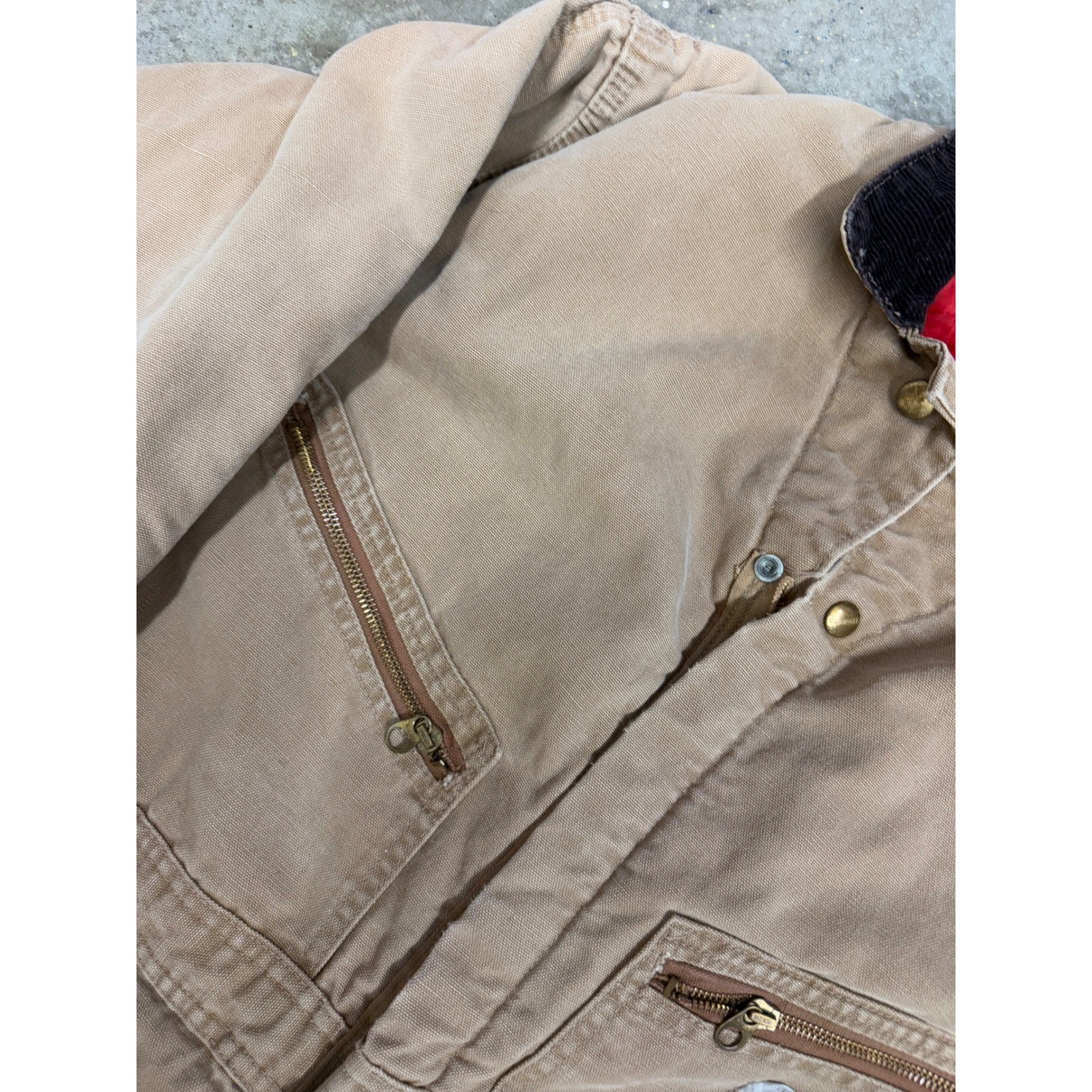 Carhartt Mens Tan Canvas Double Knee Work Bib Overalls Size 44R thumbnail 4