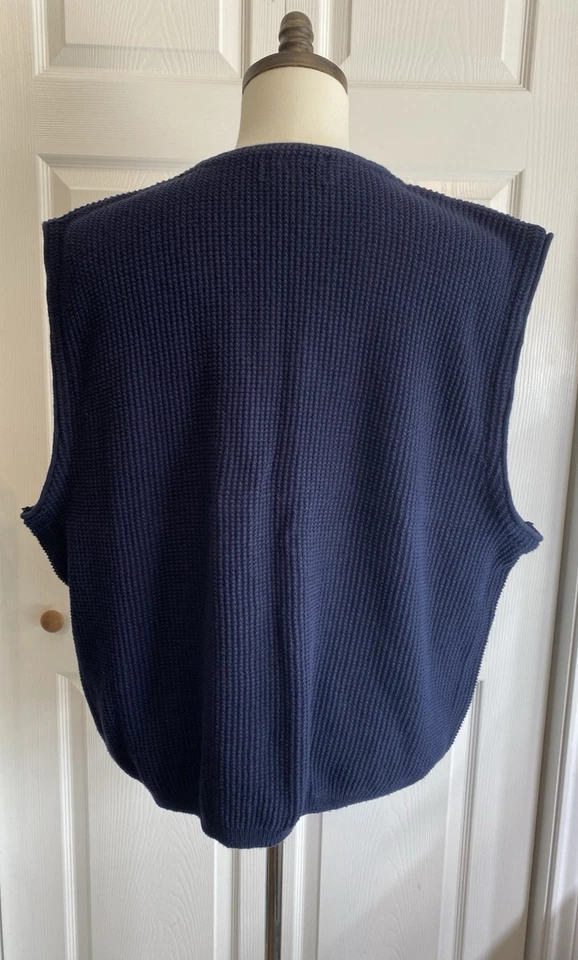 Vtg Eddie Bauer Men's XL Cardigan Sweater Vest Cotton USA Preppy Grandpacore - Image 3 of 4