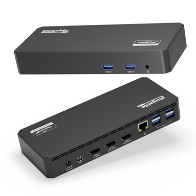 Plugable USB C Triple Display Docking Station w/ Laptop Charging