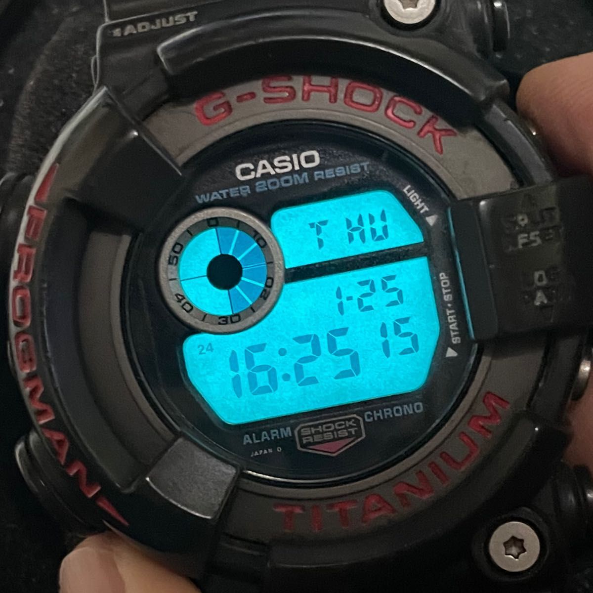 Casio G-Shock DW-8200-1A FROGMAN Black Quartz Used w/Box