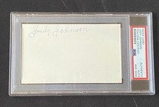 Judy Johnson Homestead Grays HOF Signed 3x5 Index Card ~ PSA/DNA Auth Slab