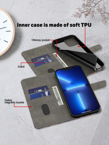 Flip Wallet Magnetic Case Stand Cover For Google Pixel 3a XL 4 4a 5 XL 6 6a 7 8 - Picture 2 of 28