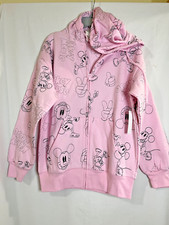 Disney Mickey Mouse Hoodie Sweatshirt Pink Full Zip Fleece Embroider U pick Size