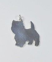 SilberanhäNger Mit Silhouette Einer Westie Hunderasse, Komplett Mit Kostenlosem