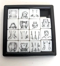 Vintage Beach People 15 piece Slide Puzzle 2.5"x2.5"