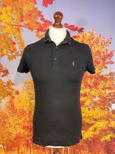 All Saints black 100 cotton Polo Shirt. UK men's size Small - defect picture 2