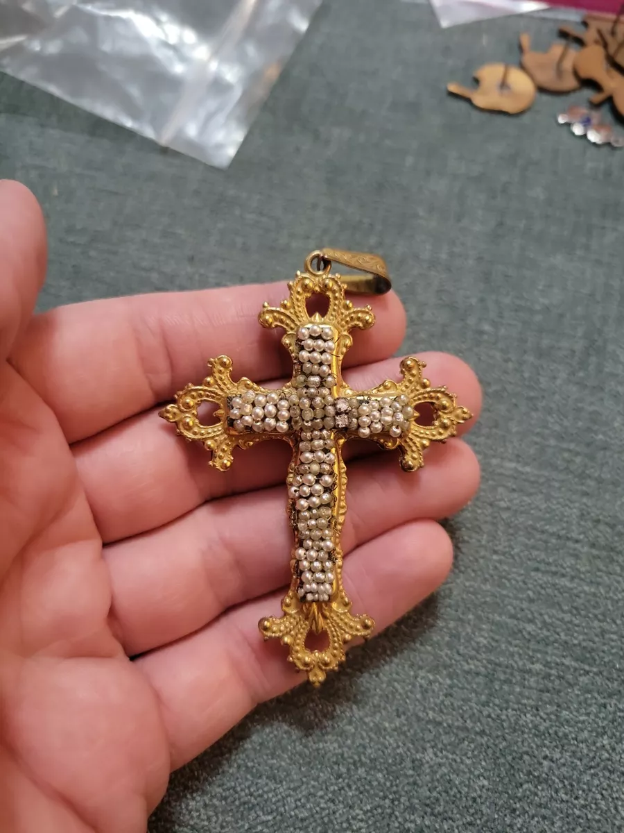 Gold cross necklace ebay deals
