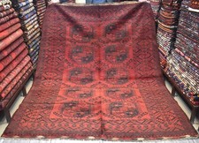 1920s Antique Afghan Persian Ersari Area Rug 6x9 Handmade Oriental Wool Carpet