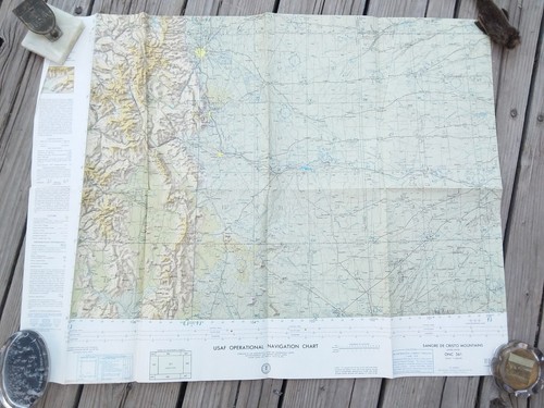 Vintage 1955 ONC 361 Sangre De Cristo Mountains Op Nav Chart Map 1st Ed Military - 第 1/2 張圖片