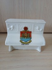 Vintage Arcadian China Crested Ware Upright Piano with Castleford Crest (ST 73)