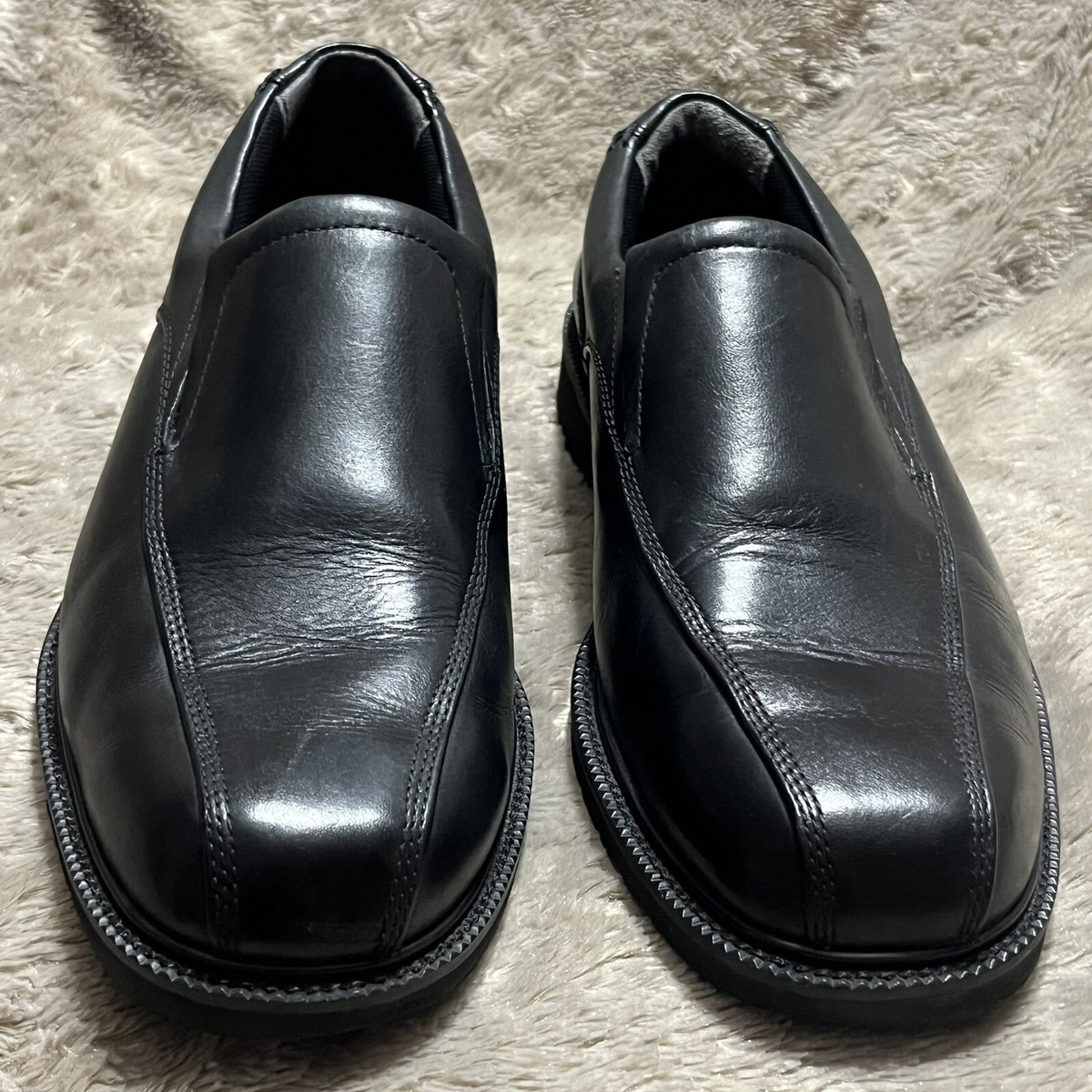 Capital by Rockport Black Leather SlipOn Loafers Dress Shoes  display picture 3