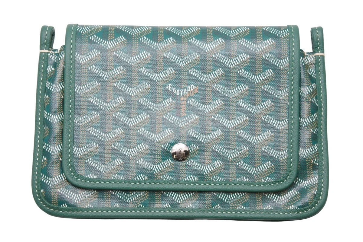 GOYARD Plumet Pochette Non-Strap Shoulder Bag PVC Leather Green Used F/S  Japan