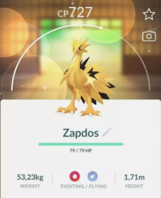Pokémon - Shiny Zapdos Galarian - P T C - 80k stardust -Please see description