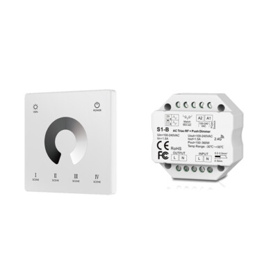 230V AC Triac LED Dimmer Controller Glas Touch Fernbedienung fr Einfarbiger Lamp