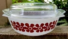 Vintage 1970’s Australian Pyrex Ovenware Casserole with Lid *Brown Flowers