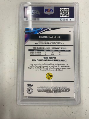 Erling Haaland 2021-22 Finest Ucl #10 PSA 10 | eBay