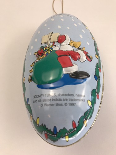ORNAMENTO NATALIZIO VINTAGE ANNI 90 DAFFY DUCK LATTA Russell Stover Looney Tunes - Foto 2 di 2
