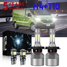 For RENAULT TRAFFIC 2001-ON 4PC 6000K COB High/Low/Side LED Headlights Bulbs Kit