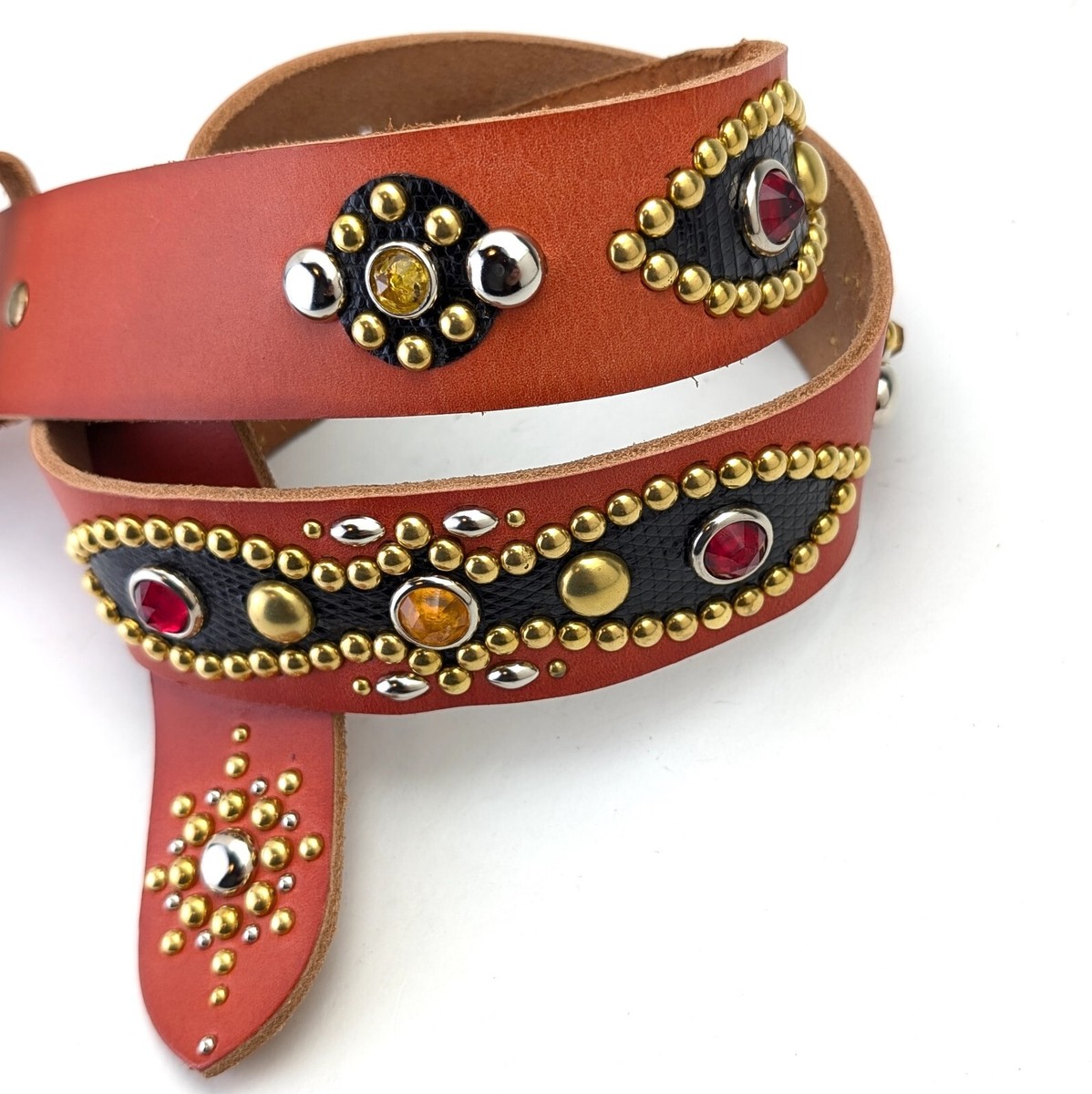 Studded Handmade Leather Belt Peanuts Style Western Biker Vintage