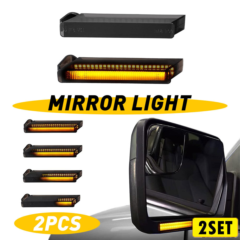 Smoke LED Side Mirror Turn Signal Light For Ford F-150 Raptor