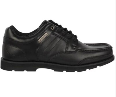 Kangol Black Harrow Leder Schuhe Herren schwarz Größe UK 4 EU 36,5 #REF111