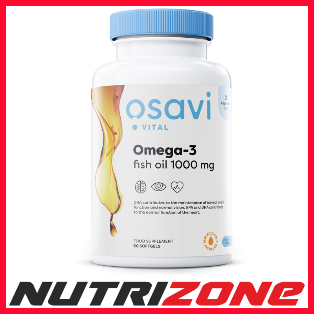 Osavi Omega-3 Fish Oil Molecularly Distilled 1000mg (Lemon) - 60 softgels