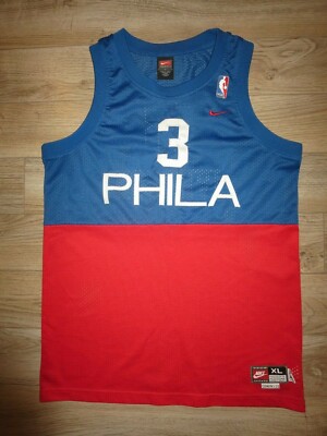 Allen Iverson 1966 Philadelphia 76ers NBA Nike Sewn Jersey Youth