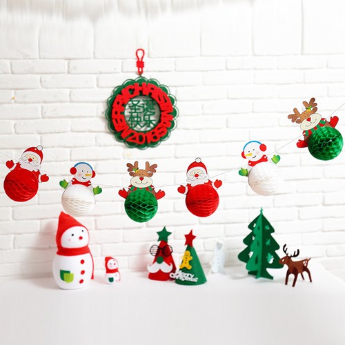 6x-Chic-Christmas-decor-hanging-paper-ball-garland-Xmas-ornaments-M-amp-C