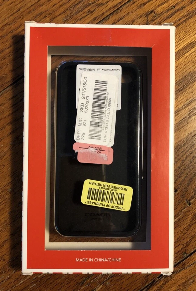 Nova Capa Snap On Coach Preta e Prata Logotipo iPhone 5 5S Nova Com Etiqueta - Imagem 3 de 4