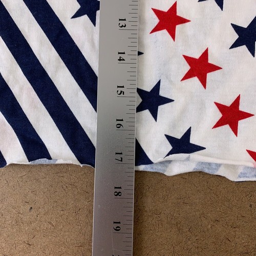 Vintage Harlem Juniors Size XL Red White Blue Flag Print Cropped T-Shirt NWT - Picture 10 of 10