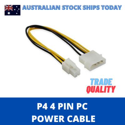 Molex 4 Pin Male to P4 4 Pin Female Connector PC Computer Power Cable ...