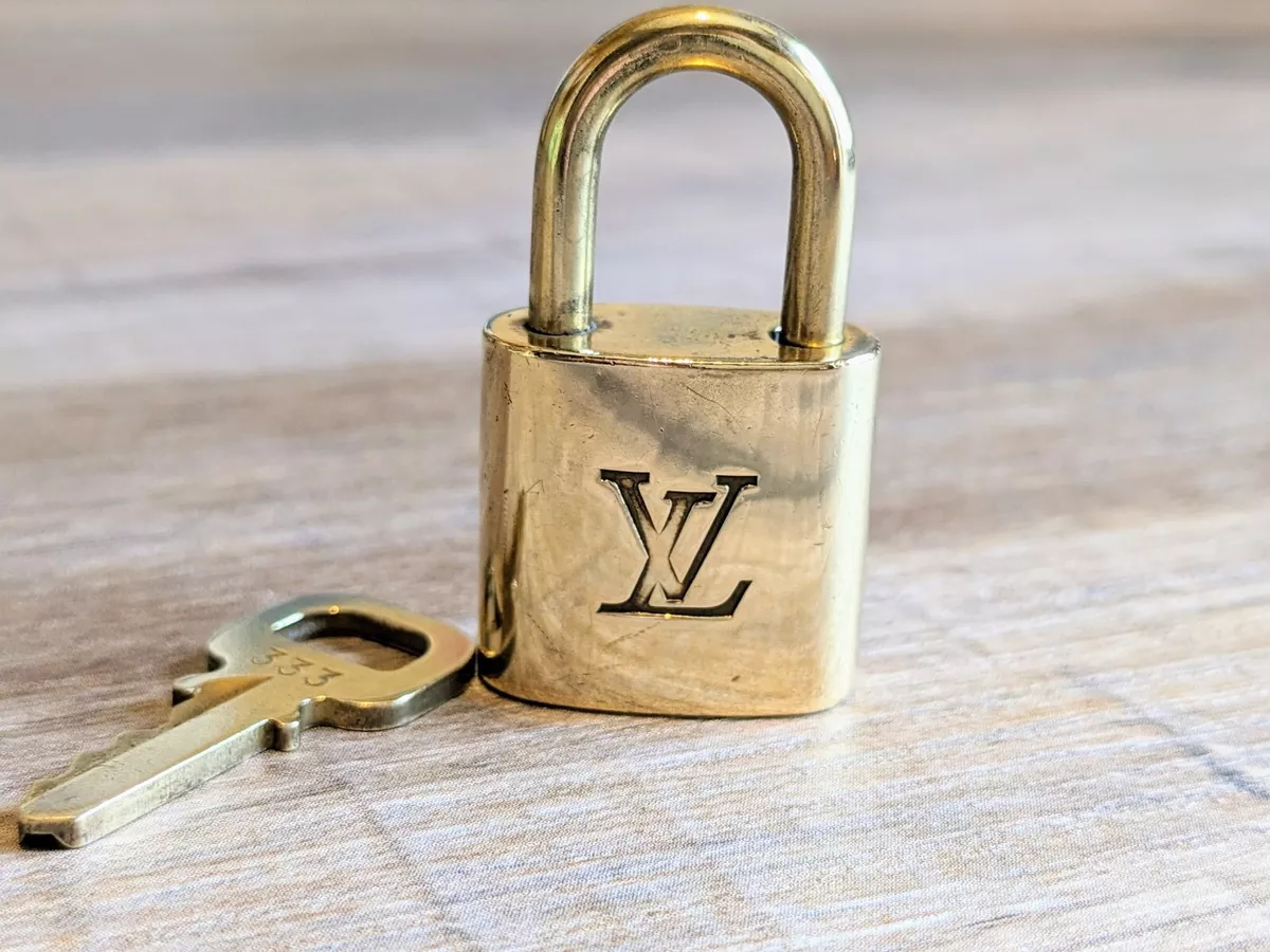 LOUIS VUITTON Padlock Key Cadena Gold Polished #333 Triples Same numbers !