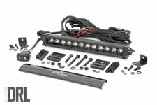 Rough Country Black Series LED Light Bar Amber DRL 12 Inch Single Row