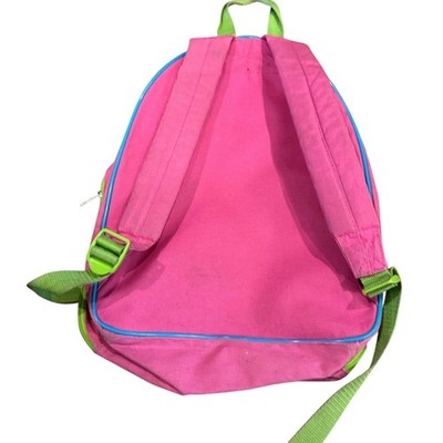 Vintage Barbie School Book Bag Backpack Pink / Green Zipper Pockets w/ Flower Vintage Barbie School Book Bag Backpack Pink / Green Zipper  main image 3