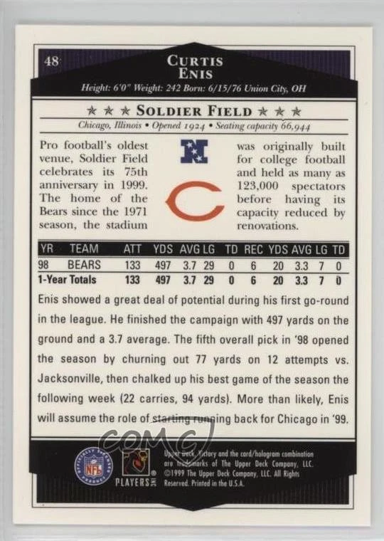 1999 Upper Deck Victory Curtis Enis #48 - Image 2 of 2