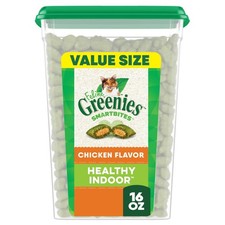 Greenies Feline Smartbites Chicken Flavor Healthy Indoor Cat Treats, 16 oz Tub