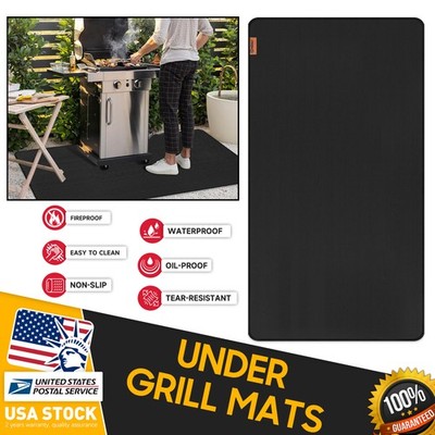 Durable Outdoor Grill Barbecue Protection Mat 1PCS 72'' x 39'' anti sticking black